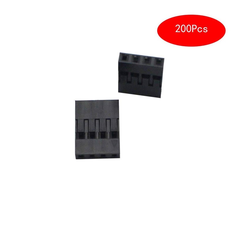 Raogoodcx 200pcs 2.54mm 1x4p Dupont Connector Housing Female for Dupont Cable and Jumper Wire - Image 2